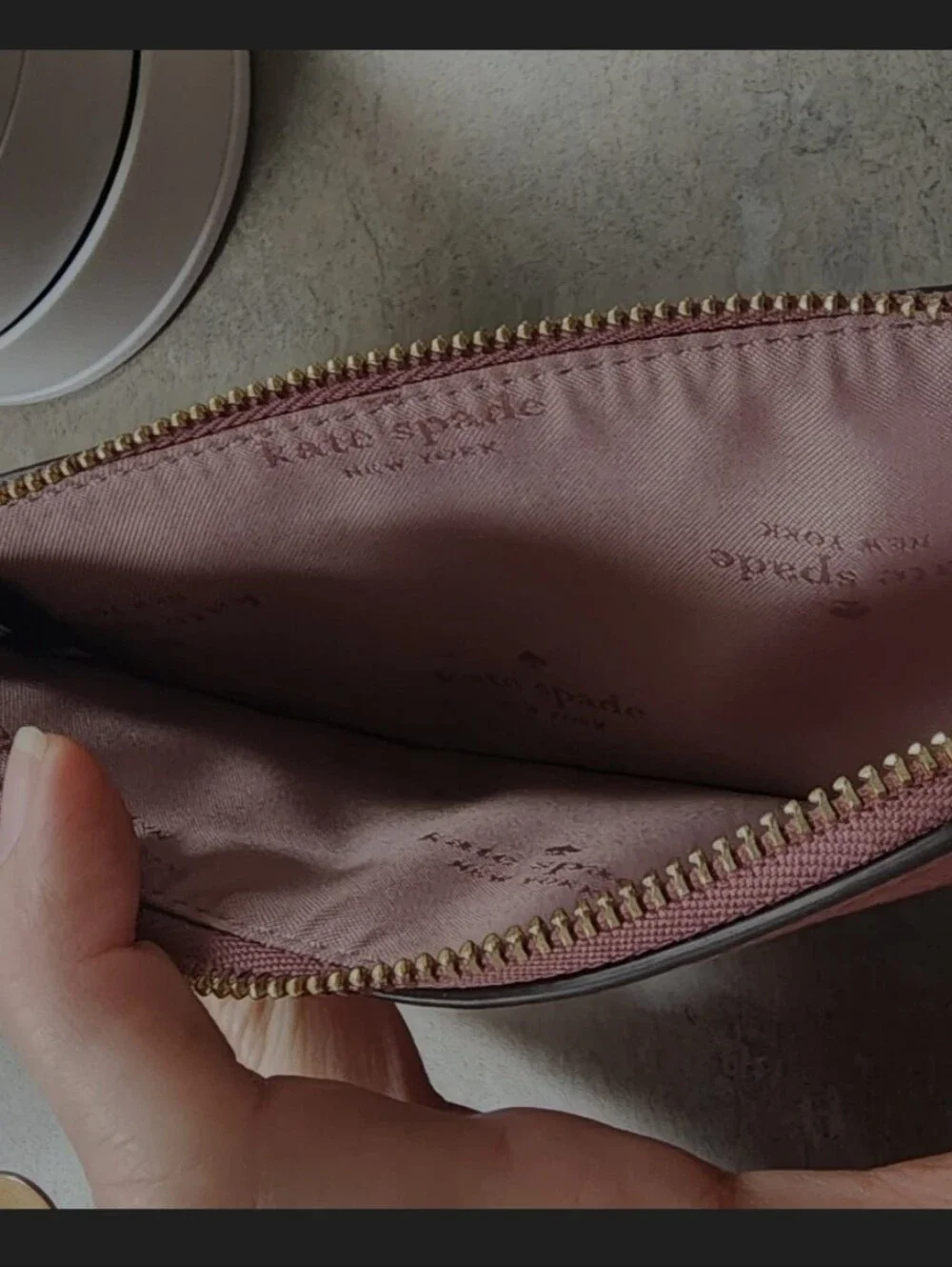 kate spade New York Pink Pebbled Leather Wristlet